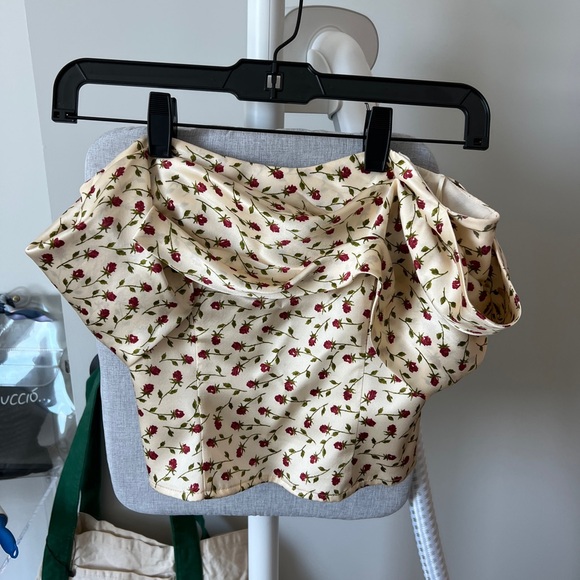 NWOT Reformation off shoulder top floral print - Picture 2 of 11